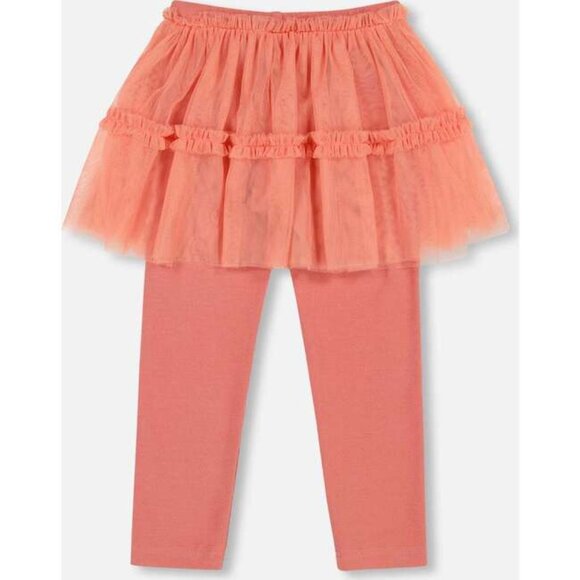 Brand new Deux par Deux Super Soft Leggings With Tulle Skirt Salmon Pink - Picture 3 of 6